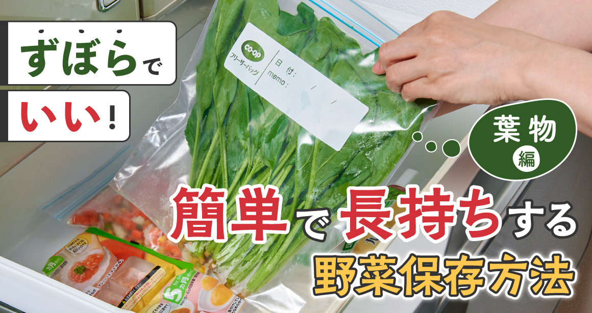 すぼらでいい！ 簡単で長持ちする野菜保存方法～葉物編～